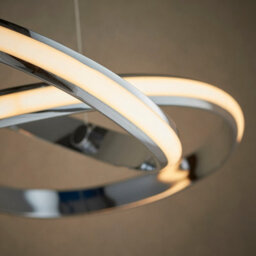 Luminosa Lighting Luminosa Aria Integrated Led Pendant Chrome Effect Plate & Matt White Silicone 1 Light Dimmable Ip20 - thumbnail 4