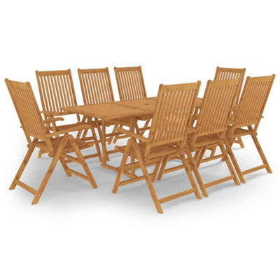 Berkfield 9 Piece Garden Dining Set Solid Teak Wood - image 1