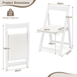 Gainoom Home Foldable Dining Chair Set Of 2 Accent Armless Kitchen Chair - thumbnail 2
