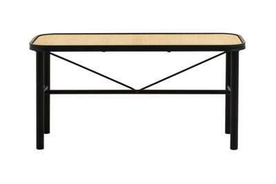 Orsina Handwoven Deatiled Bench, Sleek And Minimalist Rattan Bench, Durable And Versatile Hardwood Outdoor Bench - image 1