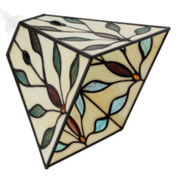 Happy Homewares Square Tiffany Glass Pendant Light Shade With Emerald Green Leaves - thumbnail 5
