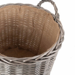 Red Hamper W054 Wicker Extra Large Antique Wash Finish Lined Log Baskets - thumbnail 5
