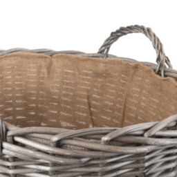 Red Hamper W054 Wicker Extra Large Antique Wash Finish Lined Log Baskets - thumbnail 4