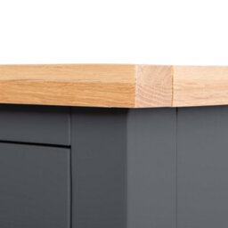 Farro Charcoal 85Cm Large Coffee Table With Drawer And Shelf - Painted With Oak Top By Roseland Furniture - thumbnail 4