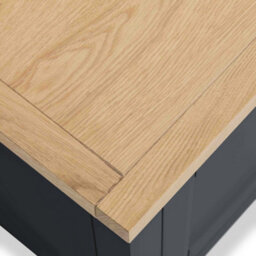 Farro Charcoal 85Cm Large Coffee Table With Drawer And Shelf - Painted With Oak Top By Roseland Furniture - thumbnail 7