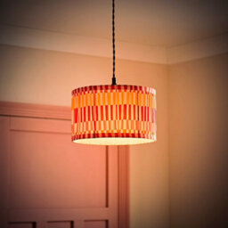 Valuelights Rae Small Stripe Multicolour Pleated Drum Ceiling Lamp Shade And Bulb (D)25Cm - thumbnail 3