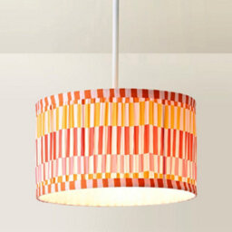 Valuelights Rae Small Stripe Multicolour Pleated Drum Ceiling Lamp Shade And Bulb (D)25Cm - thumbnail 4