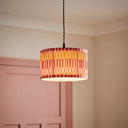 Valuelights Rae Small Stripe Multicolour Pleated Drum Ceiling Lamp Shade And Bulb (D)25Cm - thumbnail 2