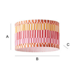 Valuelights Rae Small Stripe Multicolour Pleated Drum Ceiling Lamp Shade And Bulb (D)25Cm - thumbnail 7