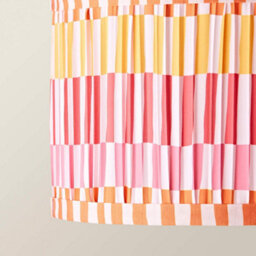 Valuelights Rae Small Stripe Multicolour Pleated Drum Ceiling Lamp Shade And Bulb (D)25Cm - thumbnail 5
