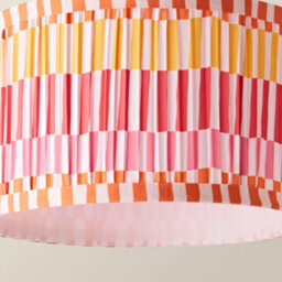 Valuelights Rae Small Stripe Multicolour Pleated Drum Ceiling Lamp Shade And Bulb (D)25Cm - thumbnail 6