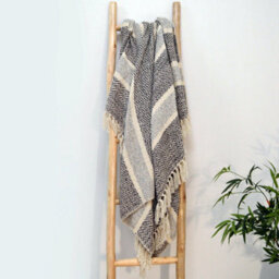 Allure Bath Fashions Chenille Herringbone Throw Blanket - Grey, 125 X 150Cm
