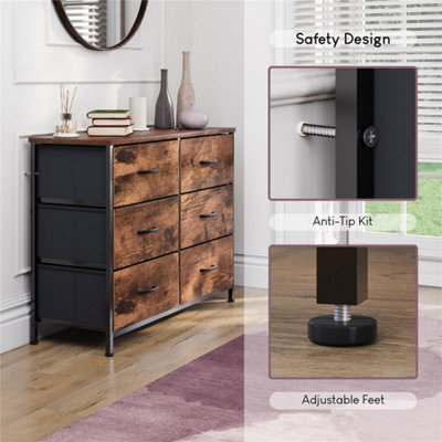 6 Drawer Modern Fabric Chest Of Drawers Storage Organizer Bedroom Furniture - image 1