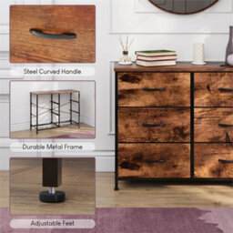 6 Drawer Modern Fabric Chest Of Drawers Storage Organizer Bedroom Furniture - thumbnail 3
