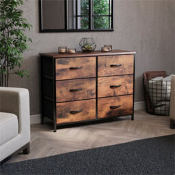 6 Drawer Modern Fabric Chest Of Drawers Storage Organizer Bedroom Furniture - thumbnail 5