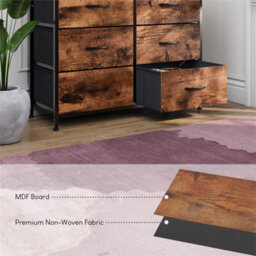 6 Drawer Modern Fabric Chest Of Drawers Storage Organizer Bedroom Furniture - thumbnail 4