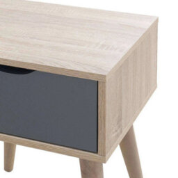Beside Table In Oak And Grey With 1 Drawer For Bedroom - thumbnail 5