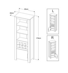 Furneo Display Cabinet Dark Oak Effect Modern Cupboard Storage Led Lights Prestigio 04 - thumbnail 3