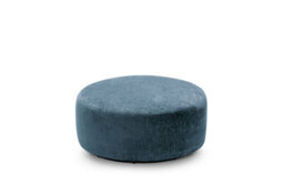 Abakus Direct Harriet Crushed Chenille Large Swivel Footstool In Dark Blue - thumbnail 2