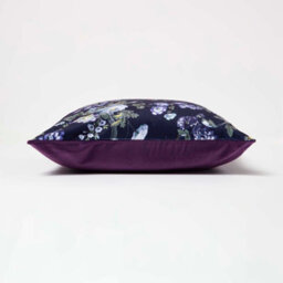 Homescapes Floral Midnight Garden Purple Filled Velvet Cushion 46 X 46 Cm - thumbnail 4