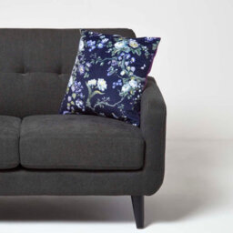 Homescapes Floral Midnight Garden Purple Filled Velvet Cushion 46 X 46 Cm - thumbnail 2