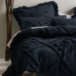 Linen House Adalyn Aztec Tufted 100% Cotton Duvet Cover Set - thumbnail 2