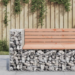Berkfield Garden Bench Gabion Design 92X71X65.5 Cm Solid Wood Douglas - thumbnail 1