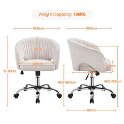 Yaheetech Accent Armchair With Tufted Barrel - Cream / Velvet - thumbnail 3
