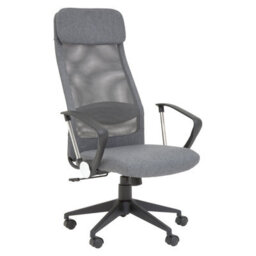 Orsina Ergonomic Grey Mesh And Fabric Home Office Chair, Comfortable Work From Home Chair, Movable Work Chair