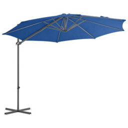 Walplus Cantilever Garden Parasol With Steel Pole Azure Blue 300 Cm - thumbnail 2