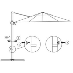 Walplus Cantilever Garden Parasol With Steel Pole Azure Blue 300 Cm - thumbnail 8