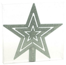 Christmas Tree Topper - Silver Glitter Star - thumbnail 2