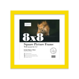 "8X8"" Yellow Picture Frame - 8X8"" Square Frame With 7X7"" Mount For 8X8""/7X7"" Pictures Moderrn Style Thin Edge, 1 Pack" - thumbnail 1