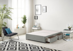 Somnior Beds Somnior Platform Divan Base Tweed Grey With 4 Drawers - King - thumbnail 1