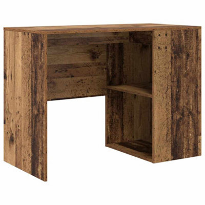 Berkfield Modern Writing Desk Old Wood Engineered Wood Small Storage - image 1
