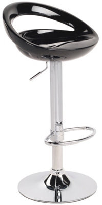 Lamboro Sorrento Swivel Breakfast Bar Stool, Chrome Stem, Height Adjustable Swivel Gas Lift, Home & Kitchen Plastic Barstool, Black - image 1