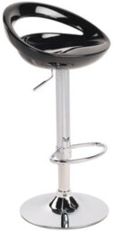 Lamboro Sorrento Swivel Breakfast Bar Stool, Chrome Stem, Height Adjustable Swivel Gas Lift, Home & Kitchen Plastic Barstool, Black