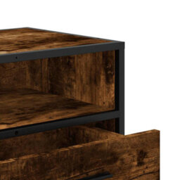 Berkfield Tv Cabinet Smoked Oak 100X34.5X40 Cm Engineered Wood And Metal - thumbnail 8