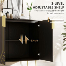 Homcom Freestanding Storage Cabinet With Adjustable Shelf For Living Room - thumbnail 6