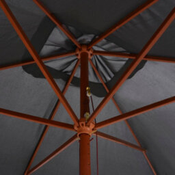 Berkfield Elegant Outdoor Parasol With Wooden Pole 200X300 Cm Anthracite - thumbnail 6