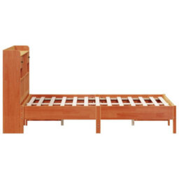 Berkfield Bookcase Bed Without Mattress Wax Brown 140X200 Cm Solid Wood Pine - thumbnail 5