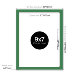 9X7 Green Picture Frame (17.8 X 22.9Cm) Poster, Photo, Artwork, Gallery Wall Or Print - thumbnail 3