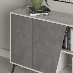 Decortie Modern Fiona Console Sideboard Storage Cabinet 180(W)Cm Ancient White, Retro Grey - thumbnail 4