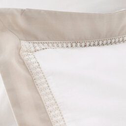 Bianca Bedding Oxford Lace 200 Thread Count Cotton Single Duvet Cover Set With Pillowcase White Natural - thumbnail 4