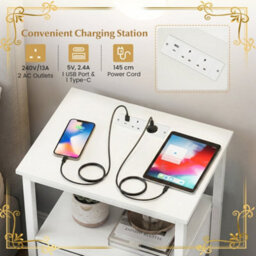 Nightstand Modern Side Table With Charging Station - thumbnail 6