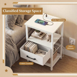 Nightstand Modern Side Table With Charging Station - thumbnail 5