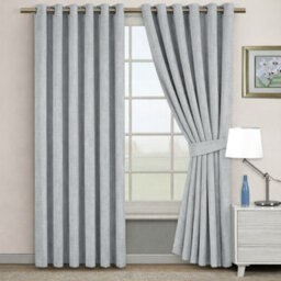 Bedlooms Silver Linen Curtain 100% Blackout Thermal Insulated Eyelet Curtain (Pair) 66 X 90 Inches With Tie Back Two - thumbnail 9