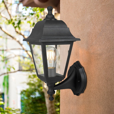 Fixed Matt Black Mains-Powered Outdoor Wall Light With Up & Down Installation - image 1
