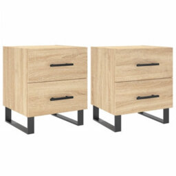 Berkfield Bedside Cabinets 2 Pcs Sonoma Oak 40X35X47.5 Cm Engineered Wood - thumbnail 2