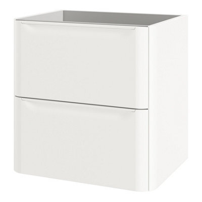 GoodHome Nevado Standard Matt White Wall-Mounted Bathroom Vanity Unit (H) 600mm (W) 600mm - image 1